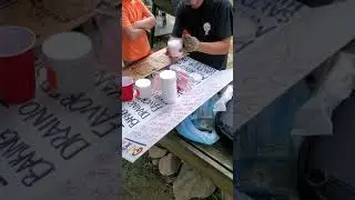Tannerite mixing with agent preparation for Gender Reveal party celebration