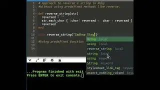 Reverse a String in rails(or ruby) #programing #programinglanguage  #ruby #rails #rubyonrails