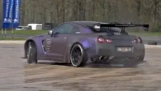 Liberty Walk Nissan GTR R35 w/ Armytrix Exhaust Trying to DRIFT!