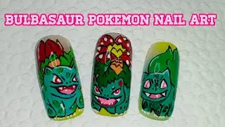 BULBASAUR POKEMON NAIL ART😊😘 POKEMON NAIL ART|APRIL ROSE VLOG|DIY NAIL ART|TUTORIAL NAIL ART 💅