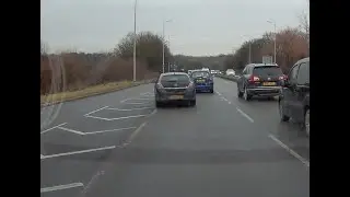 RJ08TRX Undertakes after coming off Harlow roundabout