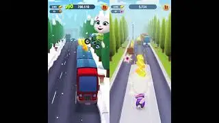 Talking Tom Gold Run- All Angela&rsquo;s Reverse Skin (Bouncer BMX Angela VS Cyber Angela Backwards Race)