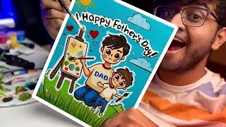 Father&rsquo;s Day Drawing,  Acrylic Painting,  Step By Step 😍
