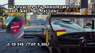 Asphalt 9: 5th Anniversary - Big Passions : Pagani Zonda R 0:43.543 (Top 5,555)