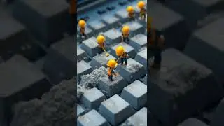 Tiny Workers Clean a Giant Keyboard | Mini World in Action!