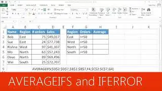 AVERAGEIFS and IFERROR | Microsoft Excel