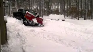 2012 GMC Denali HD 2500 w/ Boss V-Plow plowing 20 inches of Snow