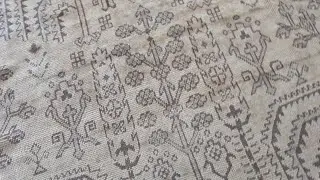 Oversized Vintage Turkish Oushak Floral Handwoven Wool Rug BB7186