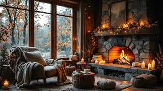 Quiet Evenings of Fall 🍁 | Peaceful Fireplace Ambience for Reading & Rest