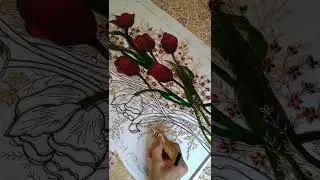 تقنية الرسم على الزجاج لوحة فنية😊👍👍👍👍👍
