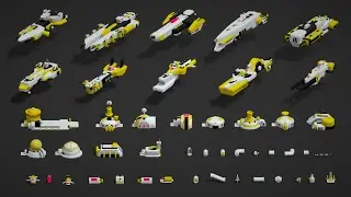 Spaceship Pack   Space Asset Pack 3D Modeling