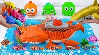 [Toy asmr] Mosasaurus & RC Shark &Baby Shark &Nimo Fish &Pink Aquarium ASMR Satisfying with Unboxing