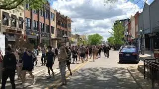 Black Lives Matter protest in downtown Ann Arbor after death of George Floyd