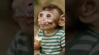Baby Monkey&rsquo;s First Ice Cream Giggle! 🍦🐒😂