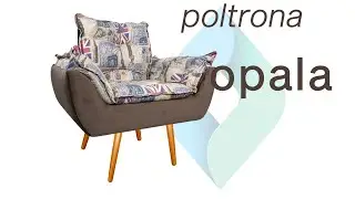 Poltrona Opala Suede Marrom Estampa Paris - Amarena M&oacute;veis