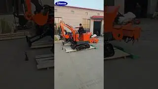 Hydraulic Mini Excavator With Rotary Tiller for Farm Use #rotarytiller #cultivator #excavator #farm