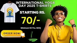International Yoga Day T-Shirt Only Rs 70/-  | Bulk Yoga Day T Shirts #vibgyordigiprint