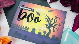 Spooky Ink Blended Sky With Stenciled Images