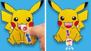 Magic paper crafts - Feed a Pikachu made of paper/ DIY Paper Toys