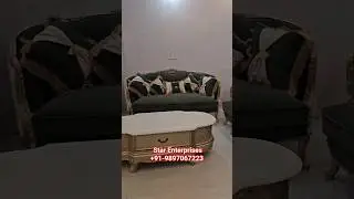 Classical Wooden Carved Sofa Set by Star Enterprises. #sofa #sofadesign #woodensofa #carving #shorts