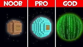Minecraft Battle: PLANET BUILD CHALLENGE - NOOB vs PRO vs HACKER vs GOD in Minecraft!