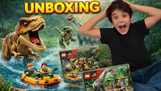 Jurassic World Rebirth: LEGO T-Rex River Escape + Raptor & Titanosaurus Unboxing