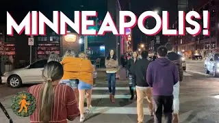Minneapolis, Minnesota at Night - Live Walk North Loop Night Life