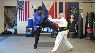 Stopping thier punching wiht front kicks