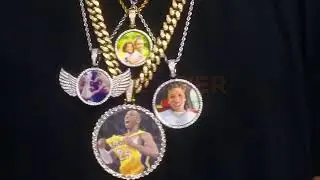 Trending Product Angel Wings Medallion Custom Photo Pendant Necklace For Men Custom Name Memory Gift