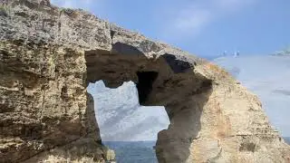 Hiking to Wied il-Mielaħ rock window, Gozo, September 2021