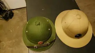 Pith Helmet.  USMC Vintage Surplus vs. NVA Pith Helmet.