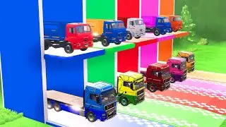 FIRE ENGINE, POLICE CARS, AMBULANCE, CONCRETE MIXER TRUCK, SCHOOL BUS TRANSPORT TO GARAGE - FS22
