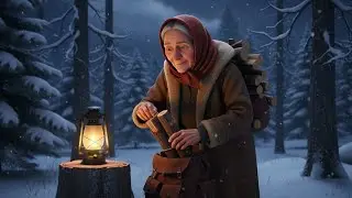  An Elderly Woman Alone in a Snowy Night | Cinematic 3D Relaxing Animation