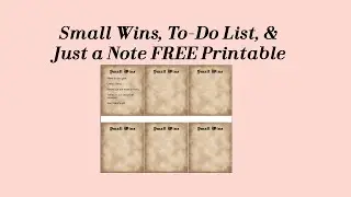 FREE Small Wins, To-Do List, and Just a Note Vintage Styles Printables