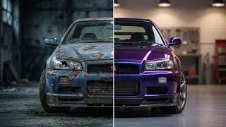 ASMR Car Restoration Full Rebuild of Nissan Skyline GT-R R34 (1999) | From Abandoned to New