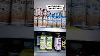 Polish shop in Belgium with many energy drinks