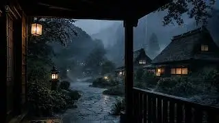 Dark Rainy Night in a Remote Japan Village | Rain Sounds for Sleep 1hours 