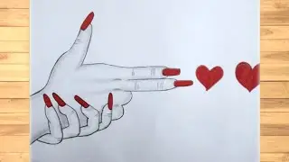 How to draw a Hands with loving heart fire || Easy drawing || Love drawing || pencil sketch