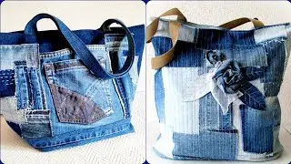 Best & most stylish Denim patchwork tote bags ideas 👜👖