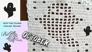 2024 Filet Crochet CAL 👻 OCTOBER GHOST | Calendar Blanket