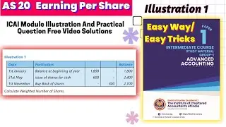 Illustration 1 |ICAI latest Module CA Inter AS 20 EPS |Earning Per Share|New Scheme Advance Account