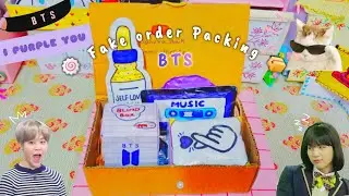 Fake Order 📦 Packing BTS Paper Squishy 💜🍥💤  All BTS Items Army ASMR Kpop Craft Satisfying Unboxing ♡