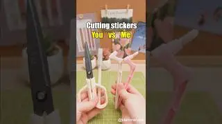 You cutting stickers versus me cutting stickers.#shorts