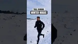 Snow trail running in winter magic