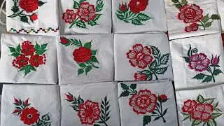 Rumal (handkerchief flowers) Ka phool | rumal ka design | embroidery designs | machine embroidery