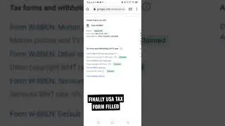 Finally USA Tax Form Filled YouTube US Tax Form In Adsense YouTube Shorts #Short