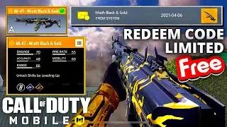 New AK47 Wrath Black & Gold Legendary Skin Redeem Code | Call of Duty Mobile | Codm Redeemption Code
