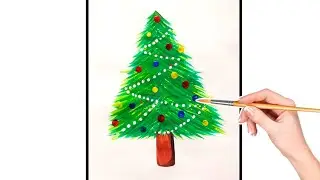 How To Draw A Christmas Tree 🎄 | Christmas Tree Drawing 
