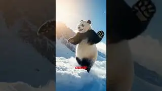 panda 🐼 enjoy snow ❄️#trending #shorts #cartoon