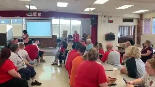 Kathleen Middle School principal addressing teachers